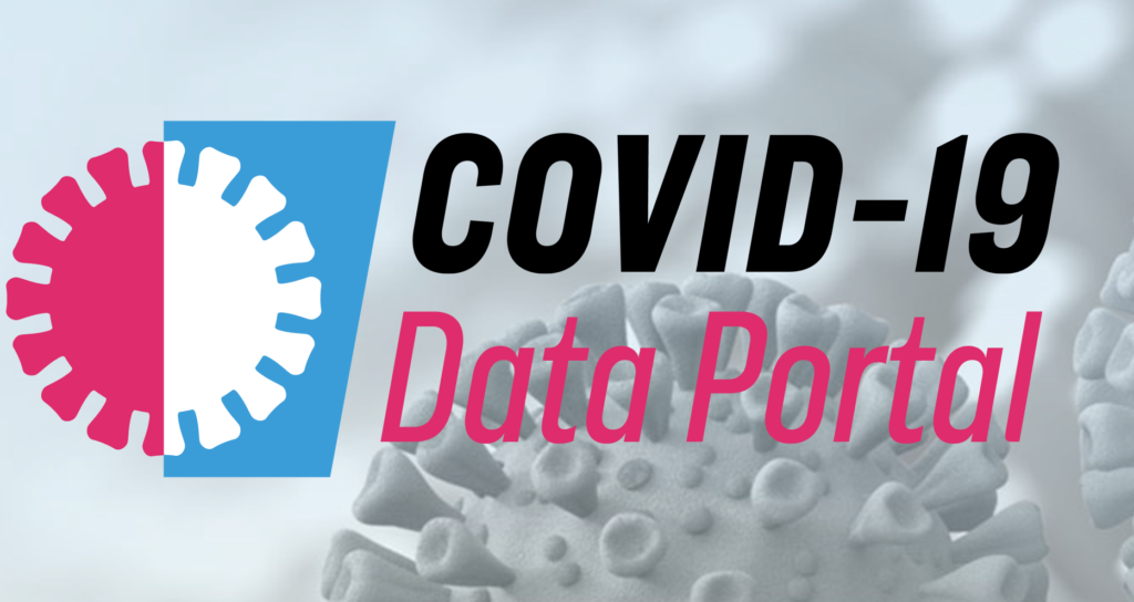 Logotyp platformy Covid-19 Data Portal.